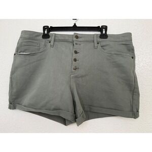 Universal Thread Womens Olive Green High Rise‎ Button Fly Denim Shorts Size 18